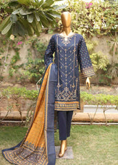 SMEMB-0664- 3 Piece Embroidered Stitched Suit