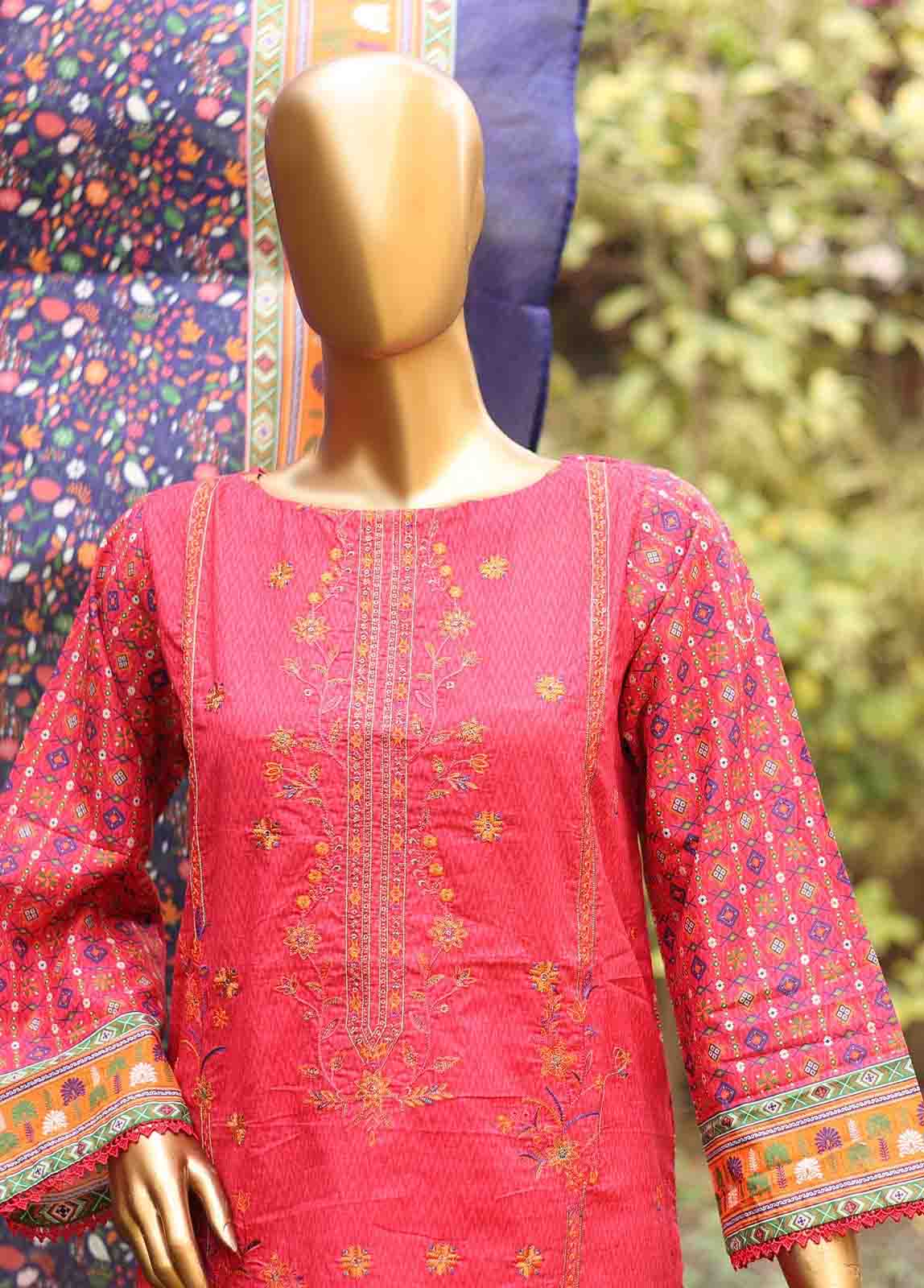 Bin Saeed Fabric - SMEMB-0666- 3 Piece Embroidered Stitched Suit