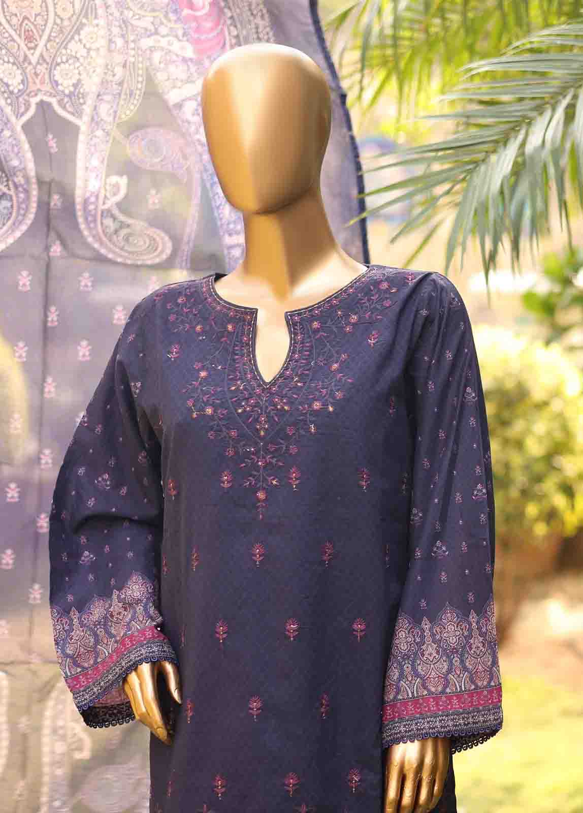 Bin Saeed Fabric - SMEMB-0667- 3 Piece Embroidered Stitched Suit