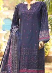 SMEMB-0667- 3 Piece Embroidered Stitched Suit