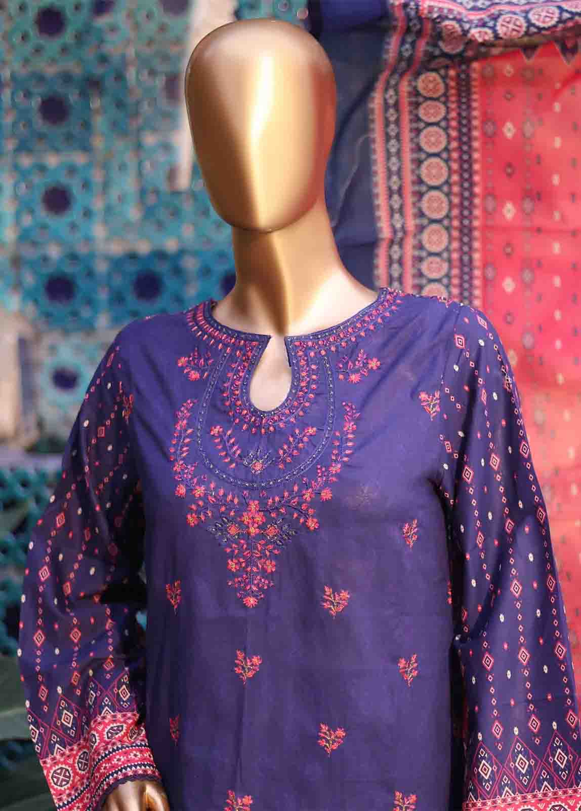 Bin Saeed Fabric - SMEMB-0668- 3 Piece Embroidered Stitched Suit