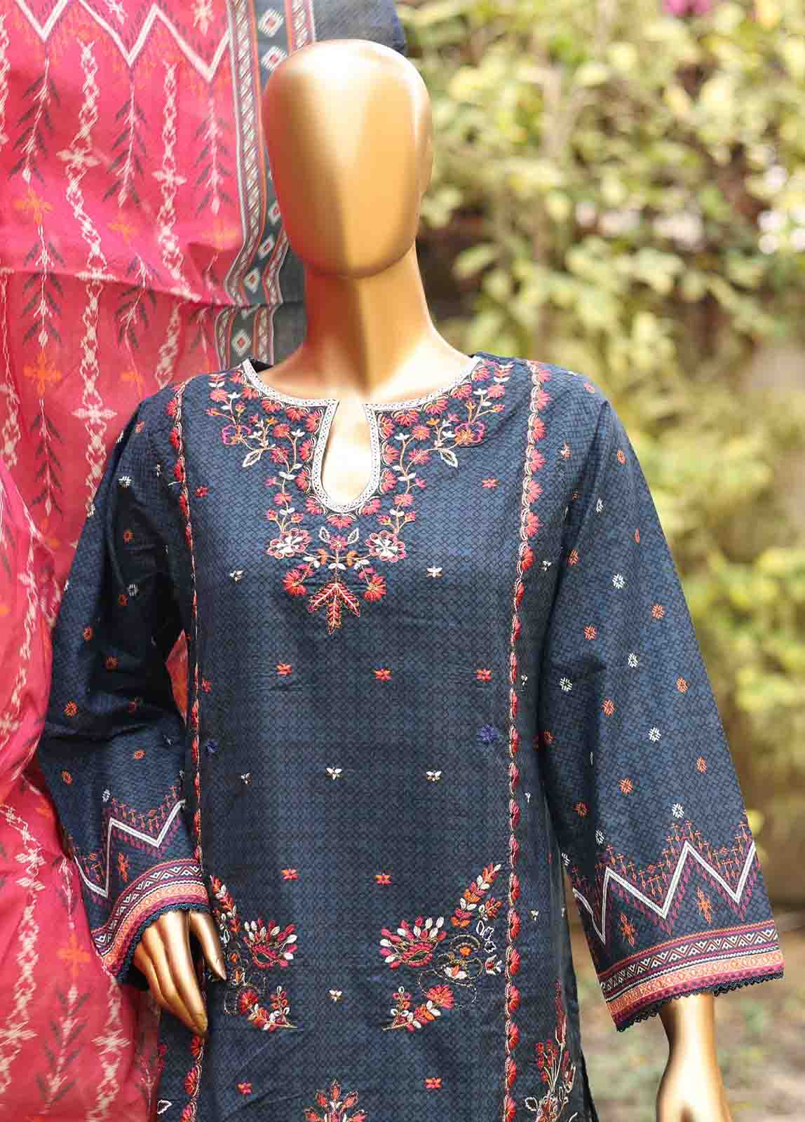 Bin Saeed Fabric - SMEMB-0669- 3 Piece Embroidered Stitched Suit