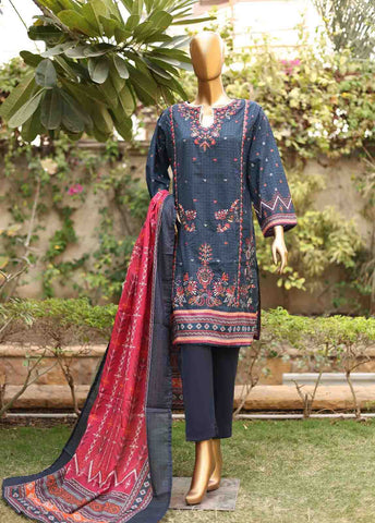 Bin Saeed Fabric - SMEMB-0669- 3 Piece Embroidered Stitched Suit