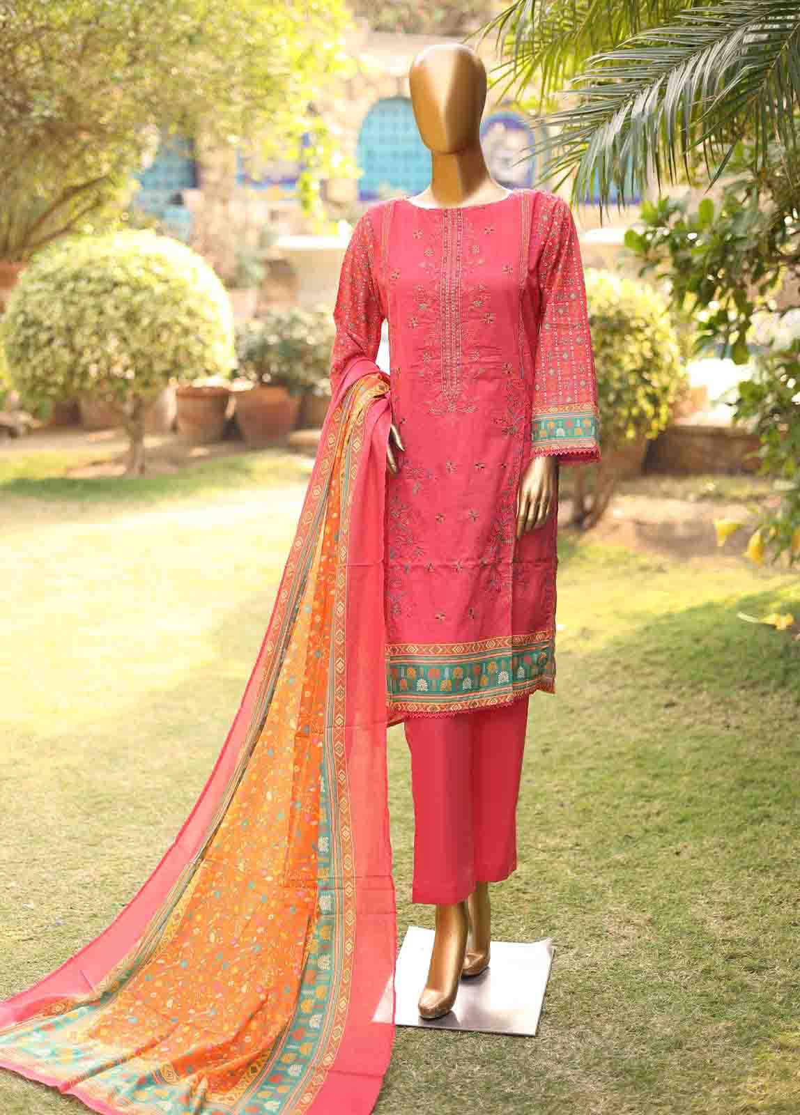 Bin Saeed Fabric - SMEMB-0670- 3 Piece Embroidered Stitched Suit