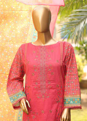 SMEMB-0670- 3 Piece Embroidered Stitched Suit