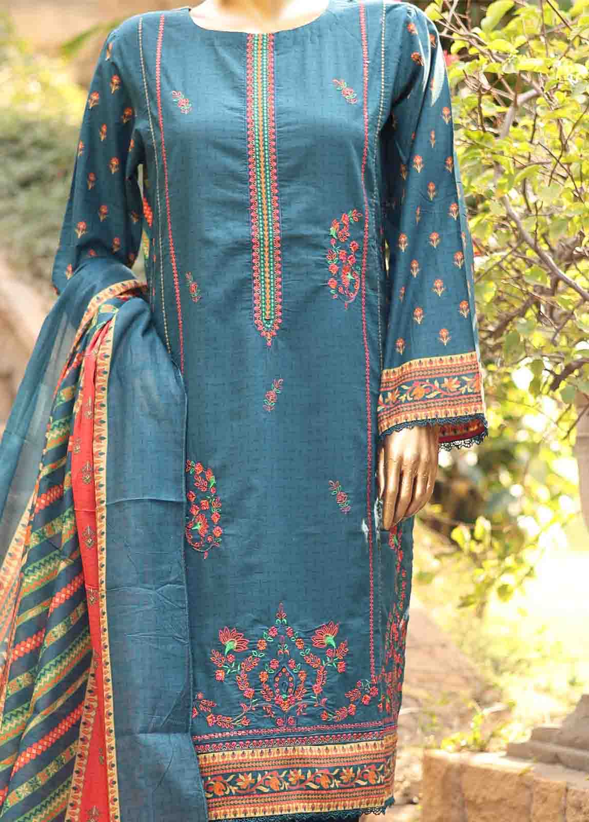Bin Saeed Fabric - SMEMB-0671- 3 Piece Embroidered Stitched Suit