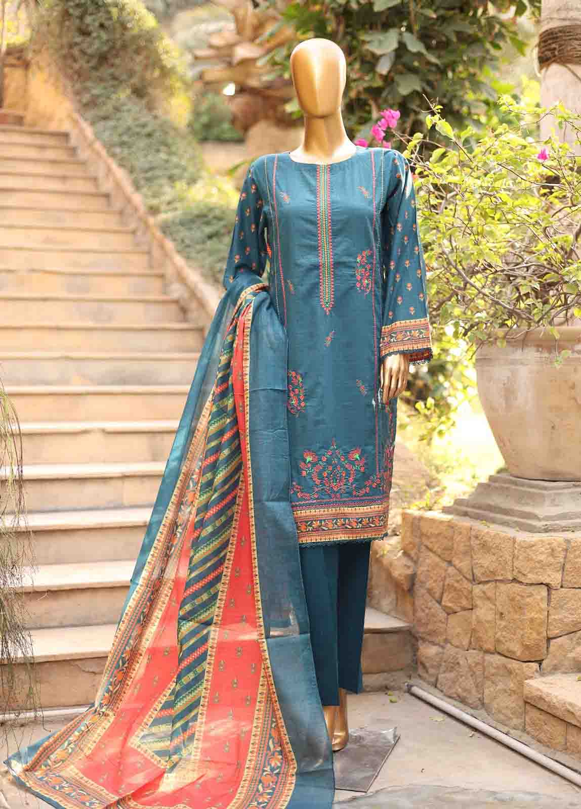 Bin Saeed Fabric - SMEMB-0671- 3 Piece Embroidered Stitched Suit