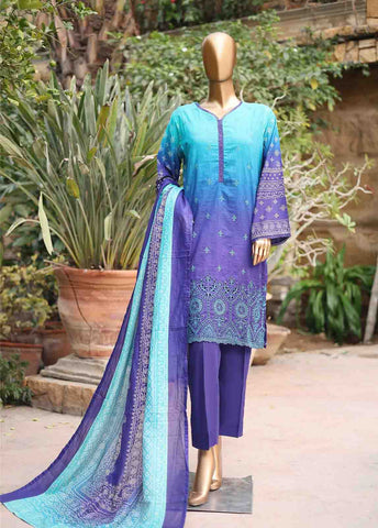 Bin Saeed Fabric - SMEMB-0672- 3 Piece Embroidered Stitched Suit
