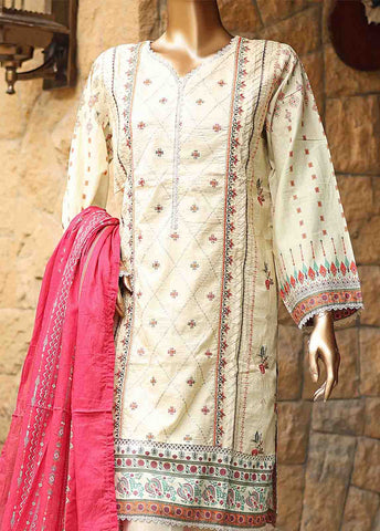 Bin Saeed Fabric - SMEMB-0673- 3 Piece Embroidered Stitched Suit