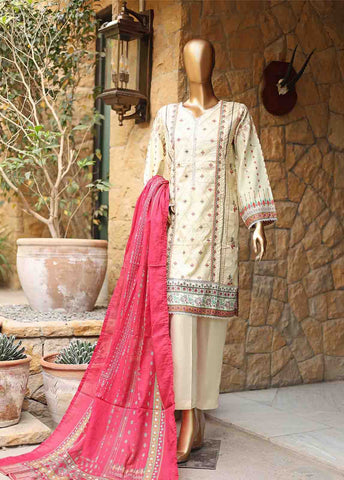 Bin Saeed Fabric - SMEMB-0673- 3 Piece Embroidered Stitched Suit