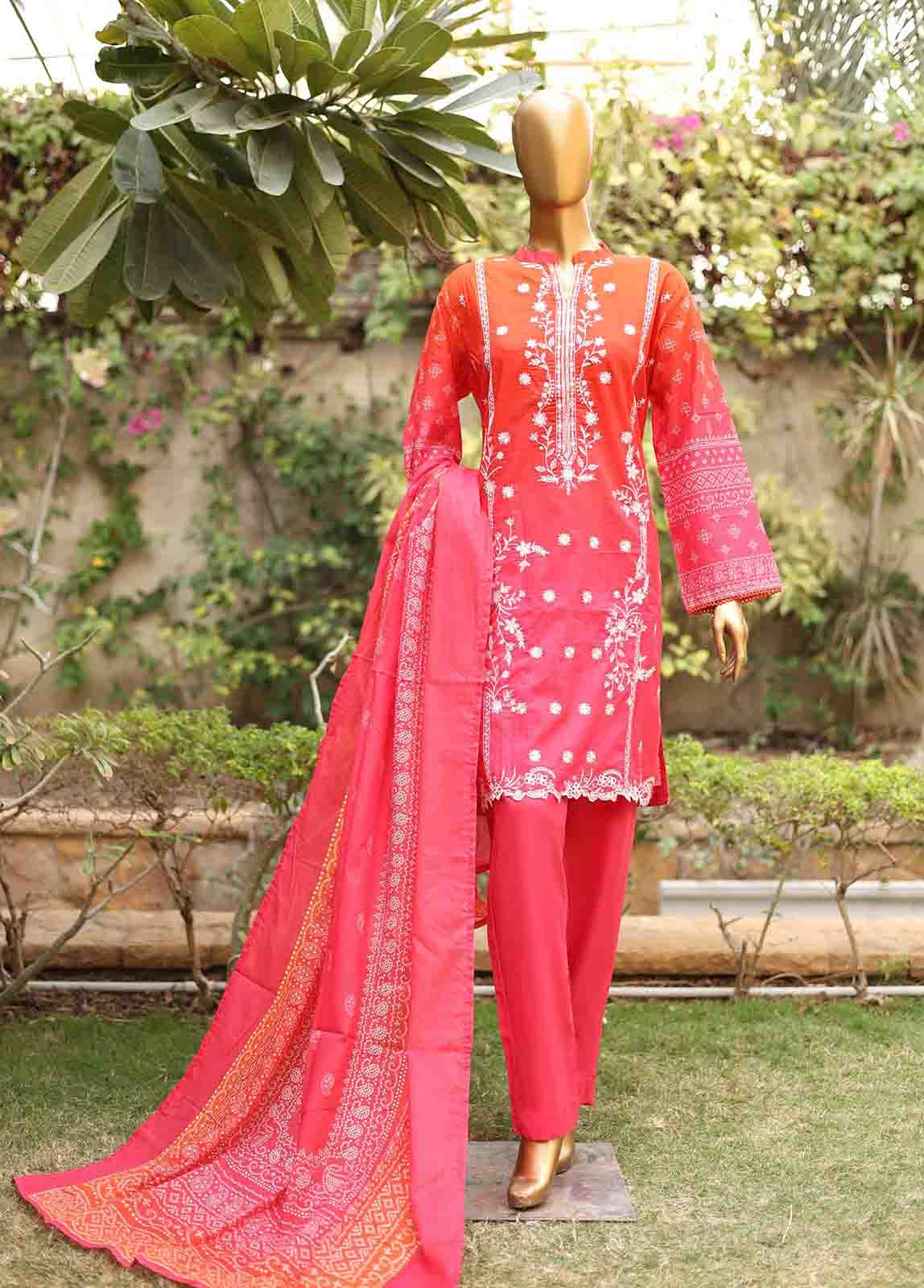Bin Saeed Fabric - SMEMB-0674- 3 Piece Embroidered Stitched Suit