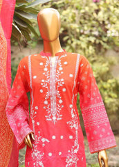 SMEMB-0674- 3 Piece Embroidered Stitched Suit