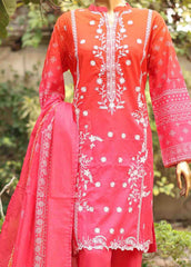 SMEMB-0674- 3 Piece Embroidered Stitched Suit