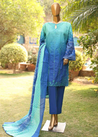 Bin Saeed Fabric - SMEMB-0675- 3 Piece Embroidered Stitched Suit