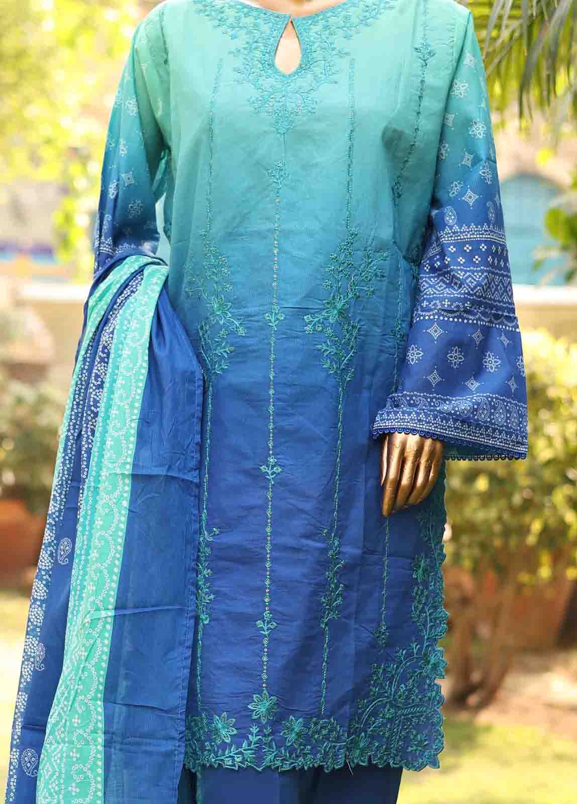 Bin Saeed Fabric - SMEMB-0675- 3 Piece Embroidered Stitched Suit