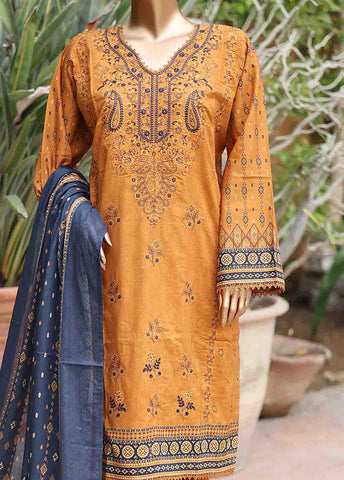 Bin Saeed Fabric - SMEMB-0676- 3 Piece Embroidered Stitched Suit