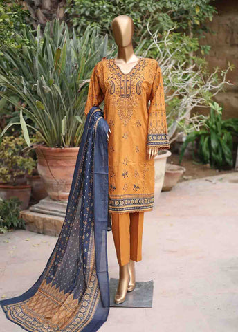Bin Saeed Fabric - SMEMB-0676- 3 Piece Embroidered Stitched Suit