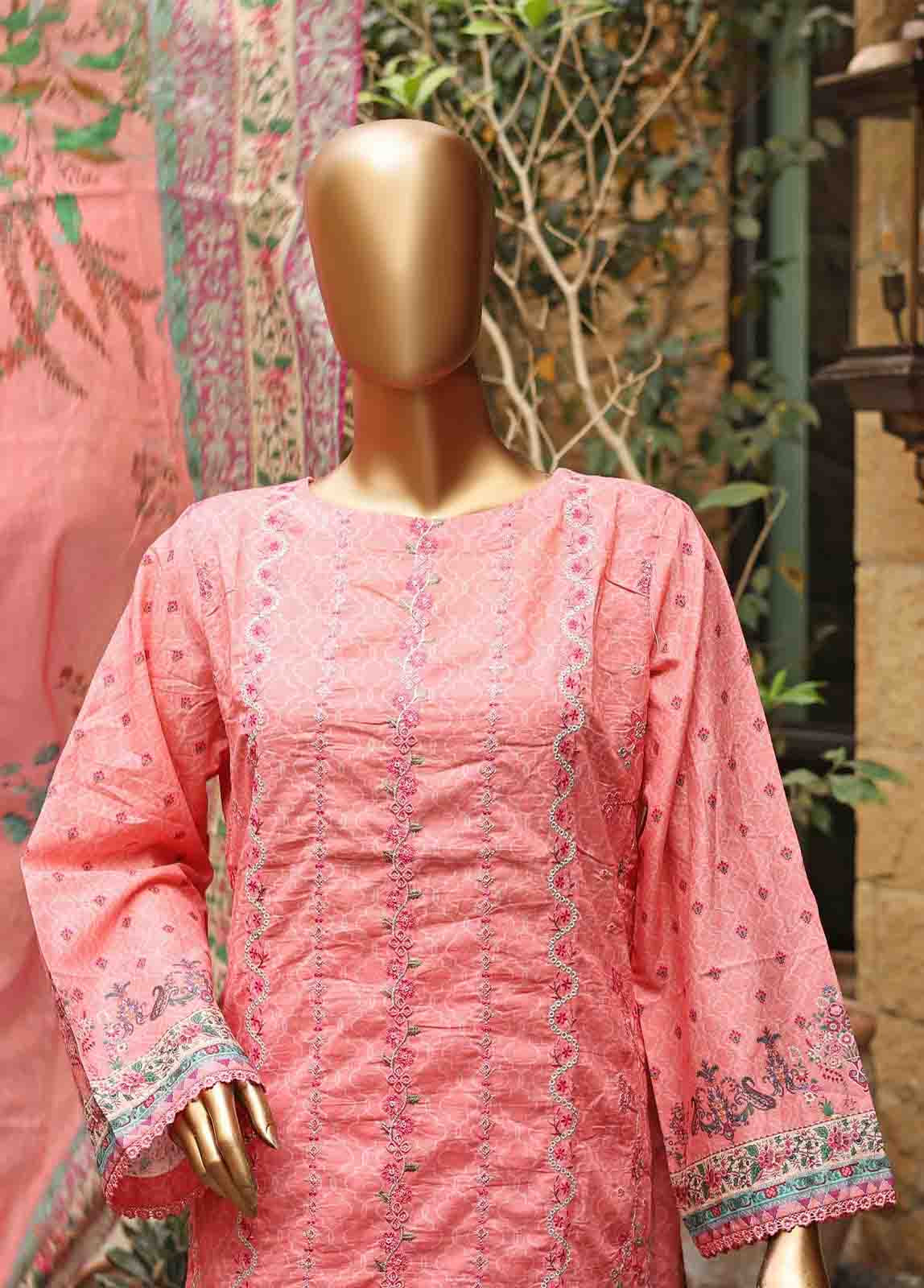 Bin Saeed Fabric - SMEMB-0677- 3 Piece Embroidered Stitched Suit