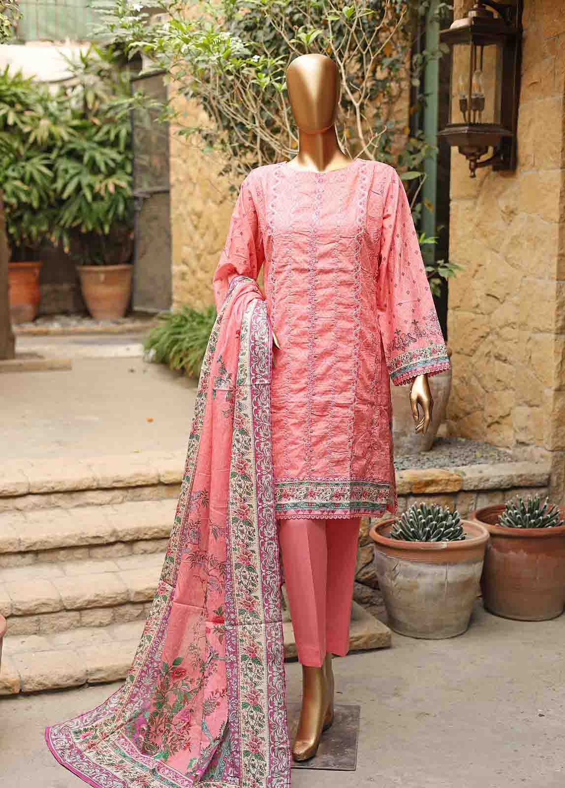 Bin Saeed Fabric - SMEMB-0677- 3 Piece Embroidered Stitched Suit