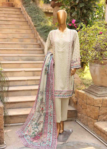 Bin Saeed Fabric - SMEMB-0678- 3 Piece Embroidered Stitched Suit