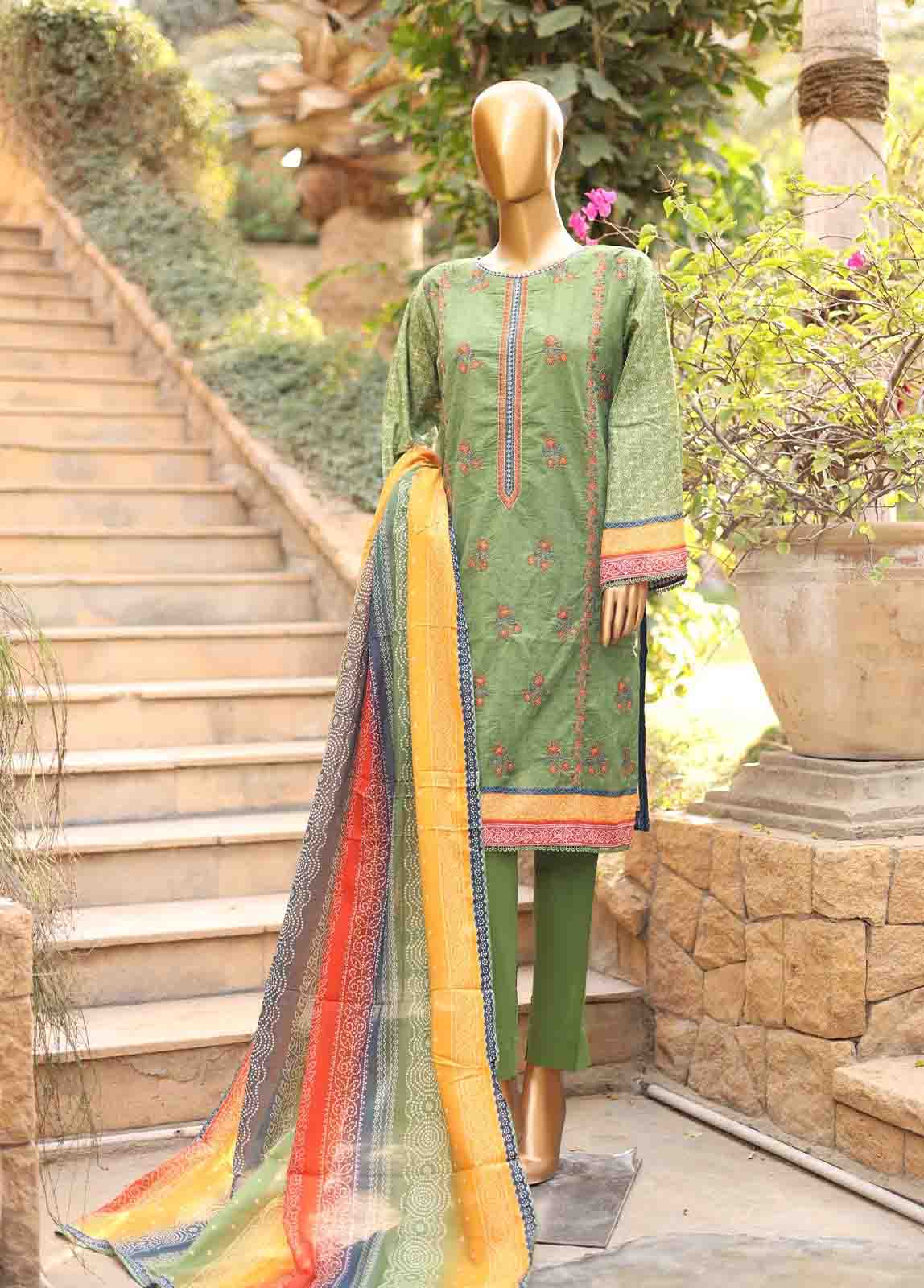 Bin Saeed Fabric - SMEMB-0679- 3 Piece Embroidered Stitched Suit