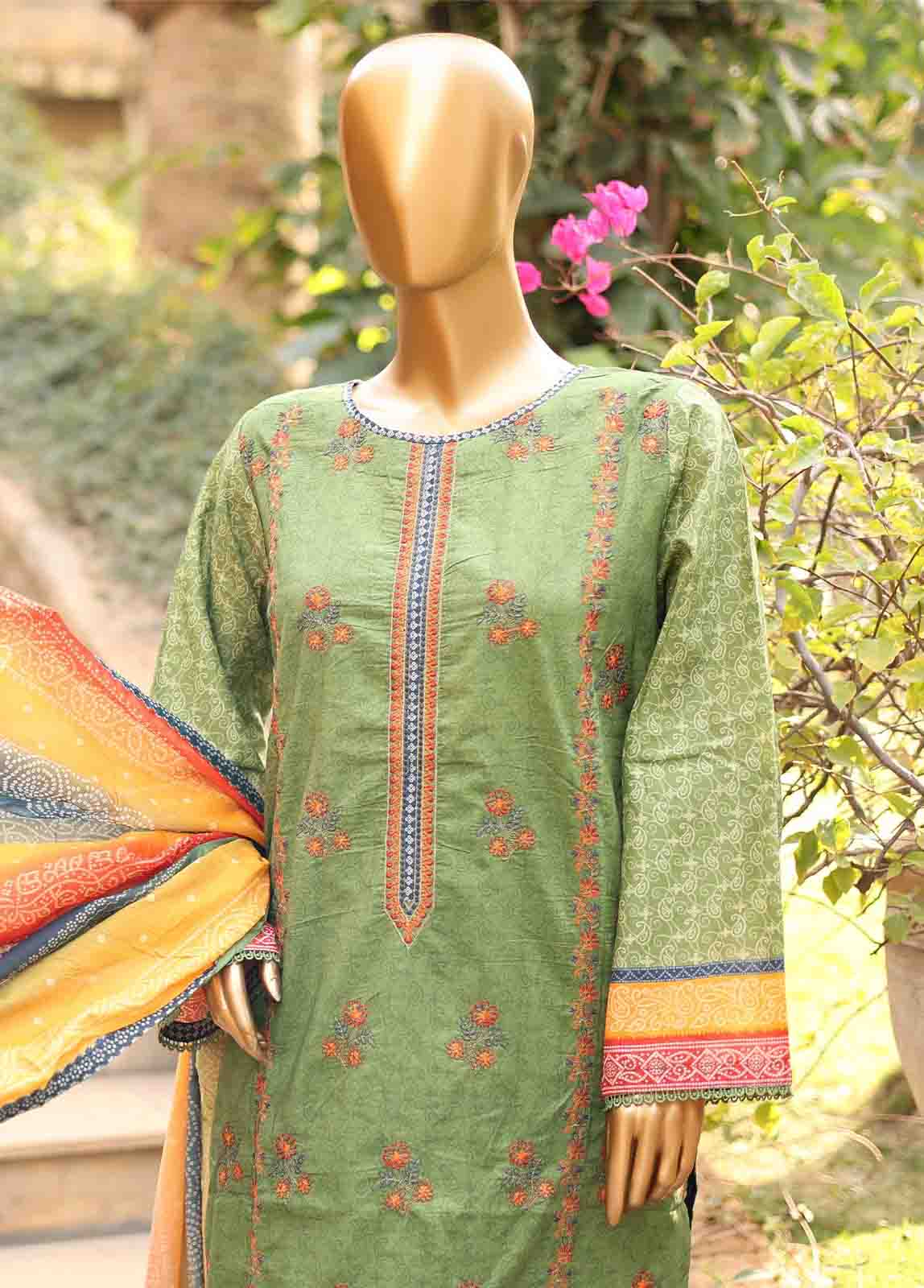 Bin Saeed Fabric - SMEMB-0679- 3 Piece Embroidered Stitched Suit