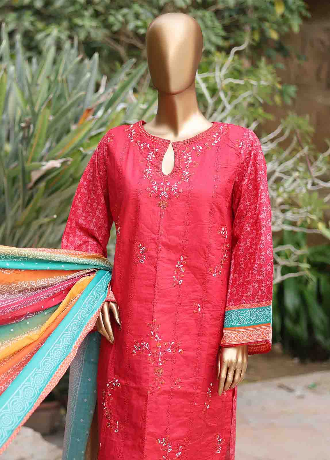 Bin Saeed Fabric - SMEMB-0680- 3 Piece Embroidered Stitched Suit