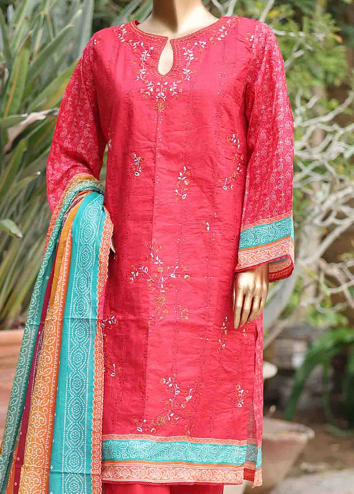 Bin Saeed Fabric - SMEMB-0680- 3 Piece Embroidered Stitched Suit
