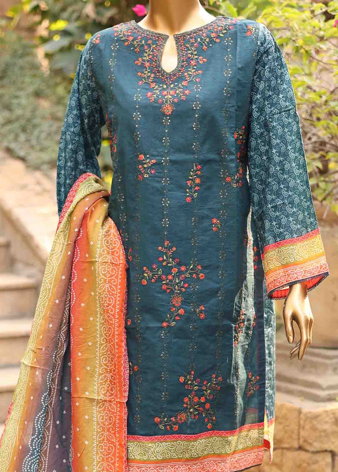 Bin Saeed Fabric - SMEMB-0681- 3 Piece Embroidered Stitched Suit