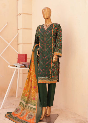 Bin Saeed Fabric - SMEMB-097- 3 Piece Embroidered Stitched Suit