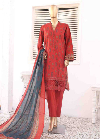 Bin Saeed Fabric - SMEMB-099- 3 Piece Embroidered Stitched Suit