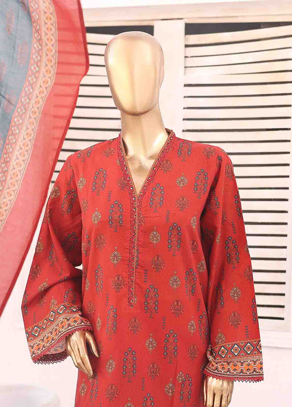 SMEMB-099- 3 Piece Embroidered Stitched Suit