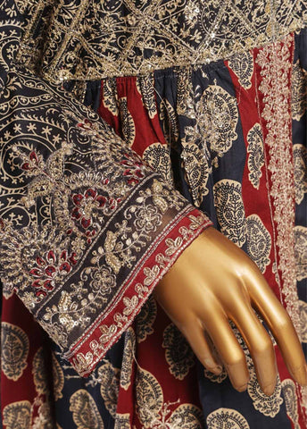 Bin Saeed Fabric - SMFR-025-3 Piece Lawn Embroidered Frock Style Suit