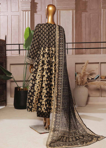 Bin Saeed Fabric - SMFR-026-3 Piece Lawn Embroidered Frock Style Suit