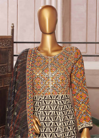 Bin Saeed Fabric - SMFR-029-3 Piece Lawn Embroidered Frock Style Suit