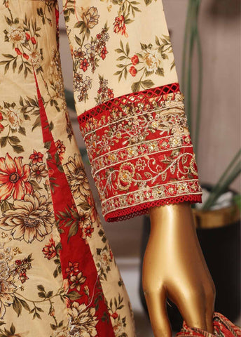 Bin Saeed Fabric - SMFR-041-3 Piece Lawn Embroidered Frock Style Suit