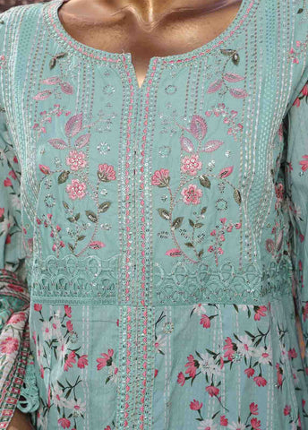 Bin Saeed Fabric - SMFR-070-3 Piece Lawn Embroidered Frock Style Suit