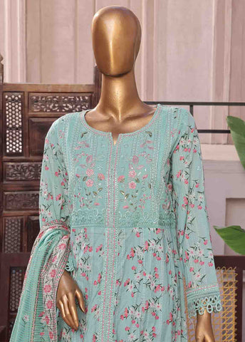 Bin Saeed Fabric - SMFR-070-3 Piece Lawn Embroidered Frock Style Suit