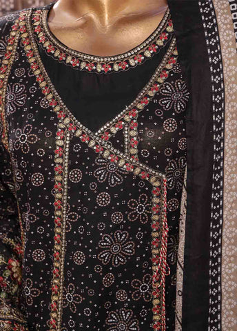 Bin Saeed Fabric - SMFR-0796-3 Piece Lawn Embroidered Frock Style Suit