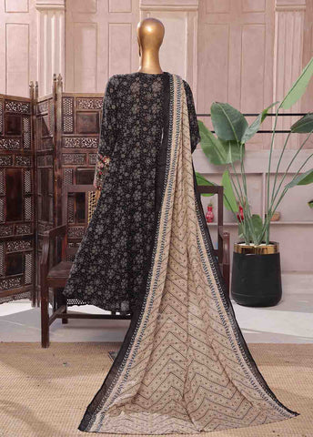 Bin Saeed Fabric - SMFR-0796-3 Piece Lawn Embroidered Frock Style Suit