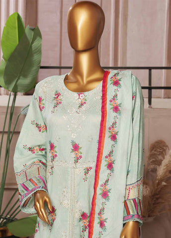 Bin Saeed Fabric - SMFR-799-3 Piece Lawn Embroidered Frock Style Suit