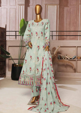 Bin Saeed Fabric - SMFR-799-3 Piece Lawn Embroidered Frock Style Suit