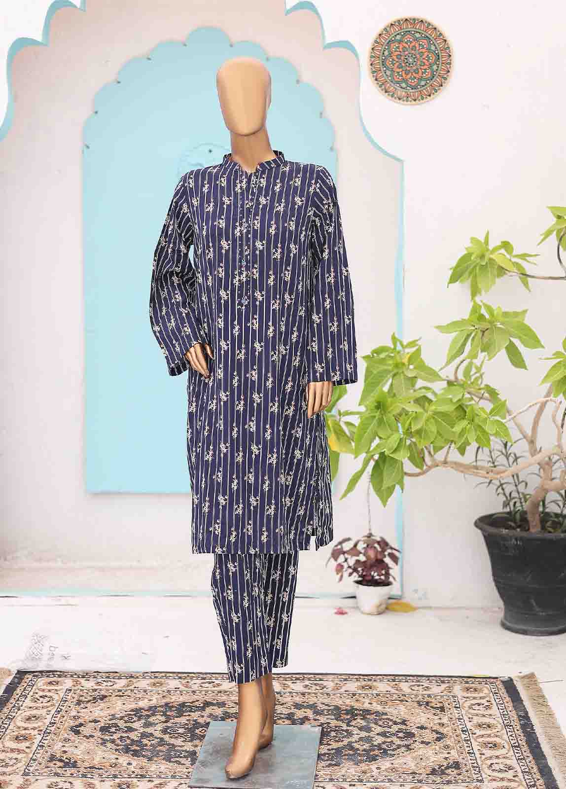 Bin Saeed Fabric - SMK-018- 2 Piece Printed Stitched Co-ords
