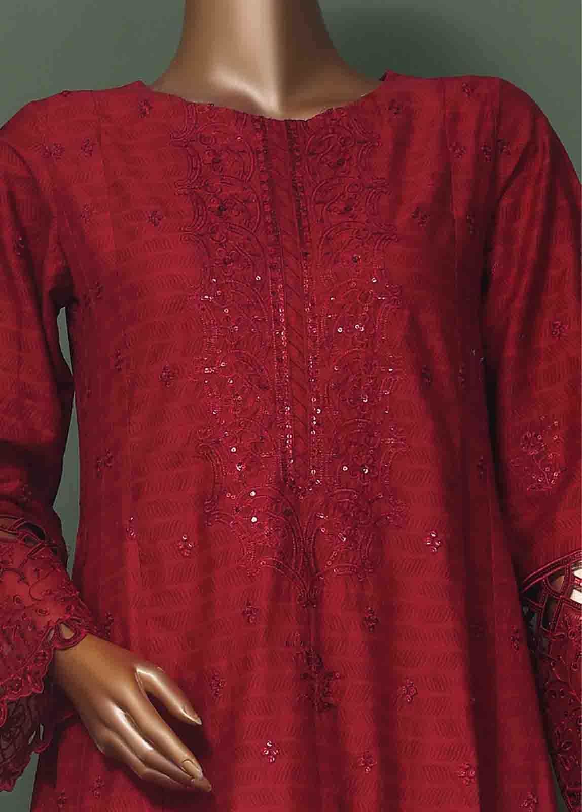 Bin Saeed Fabric - SMK-FR-0102 A- 3 Piece Luxurry Cotton Frock Style Suit