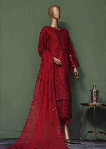 Bin Saeed Fabric - SMK-FR-0102 A- 3 Piece Luxurry Cotton Frock Style Suit