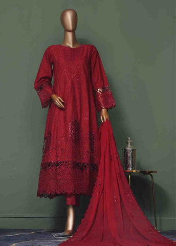 Bin Saeed Fabric - SMK-FR-0102 A- 3 Piece Luxurry Cotton Frock Style Suit