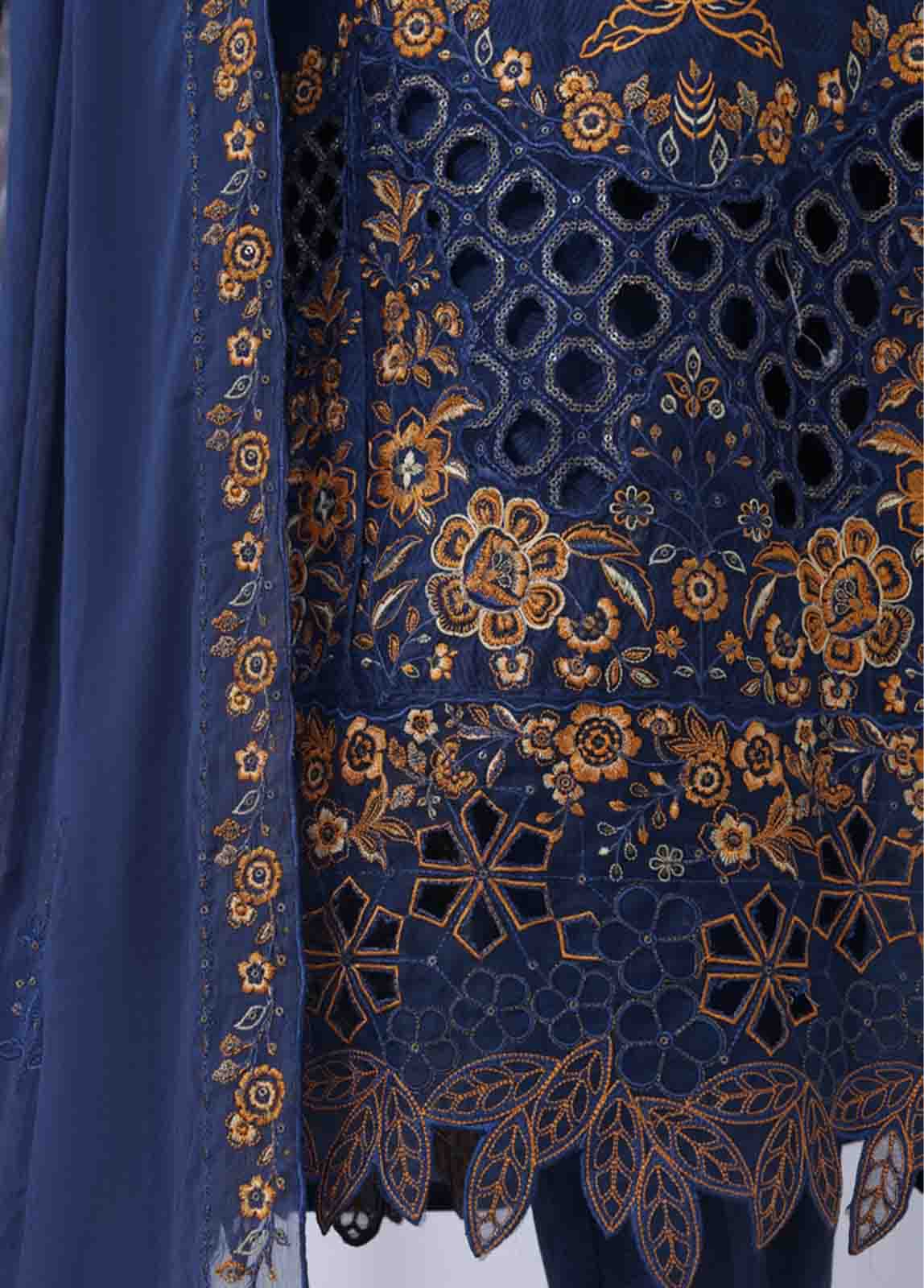 Bin Saeed Fabric - SMK-FR-0103 A- 3 Piece Luxury Frock Style Suit