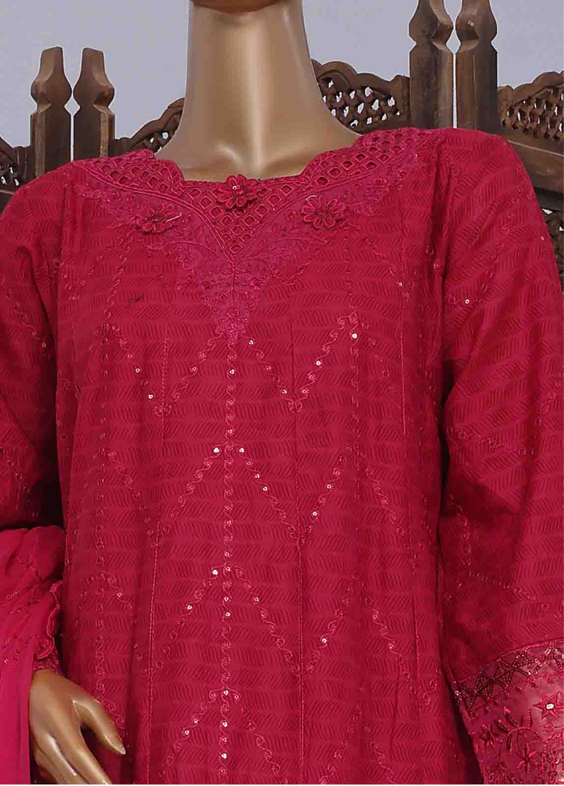 Bin Saeed Fabric - SMK-FR-0104 A- 3 Piece Luxury Frock Style Suit