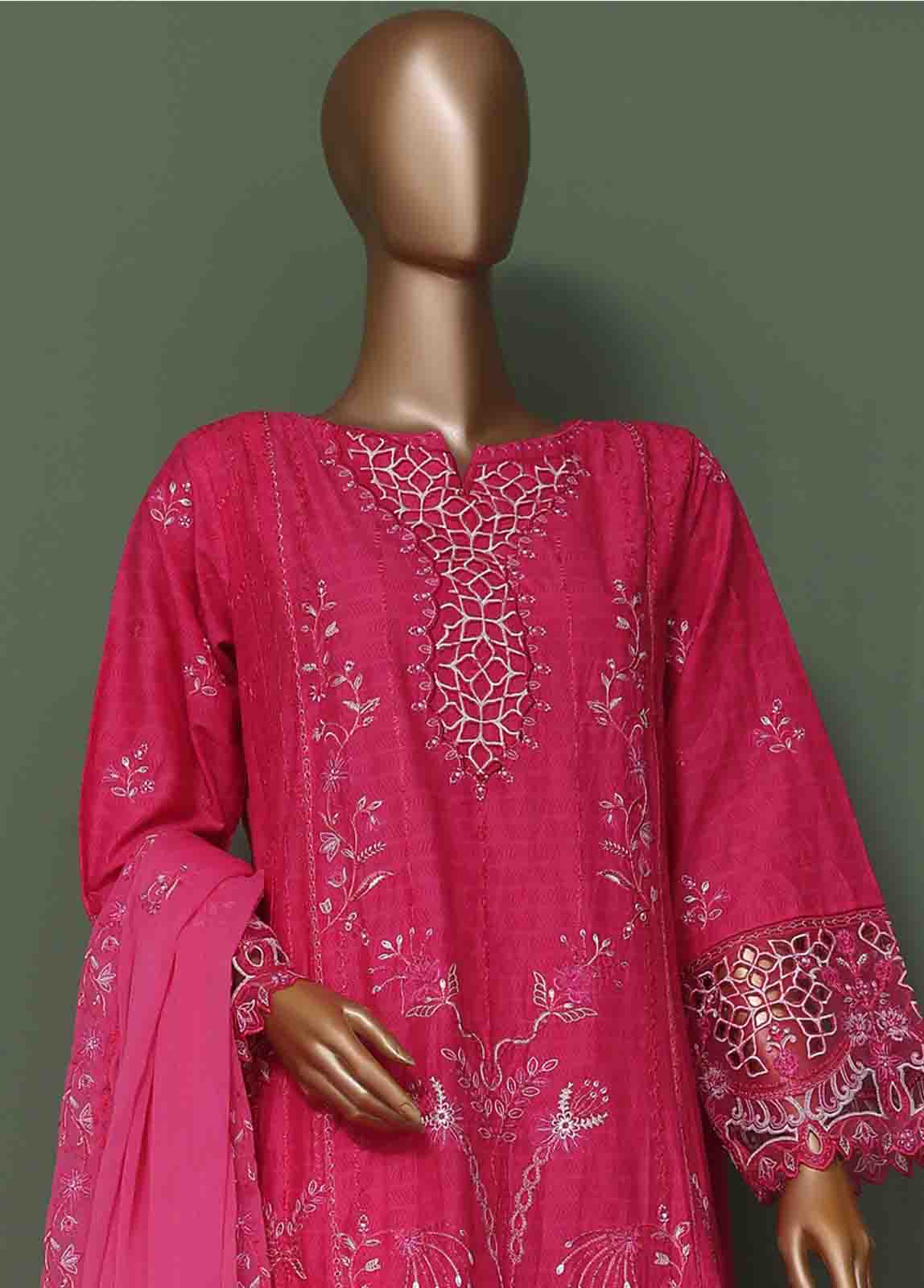Bin Saeed Fabric - SMK-FR-0106 A- 3 Piece Luxury Frock Style Suit