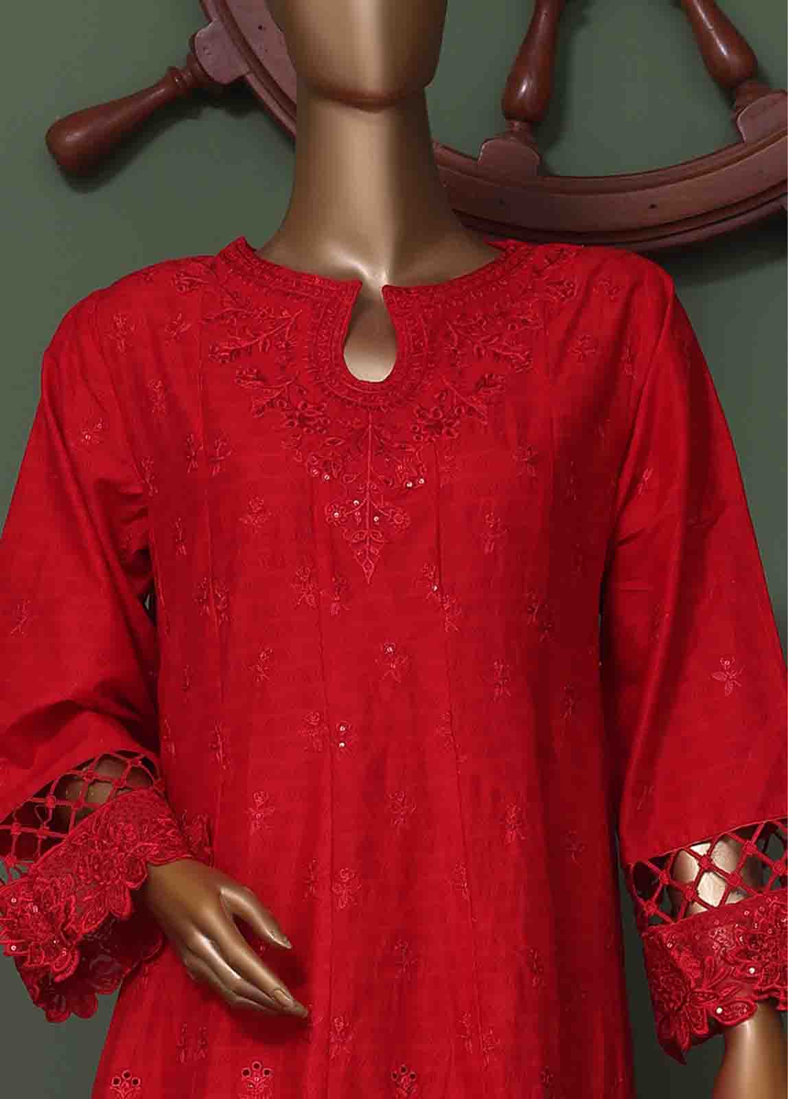 Bin Saeed Fabric - SMK-FR-0107 A- 3 Piece Luxury Frock Style Suit